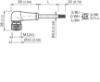 Picture of Andurikaabel PUR + pesa 90°, A-coded, (1.5m + M12 4-pin), SICK 